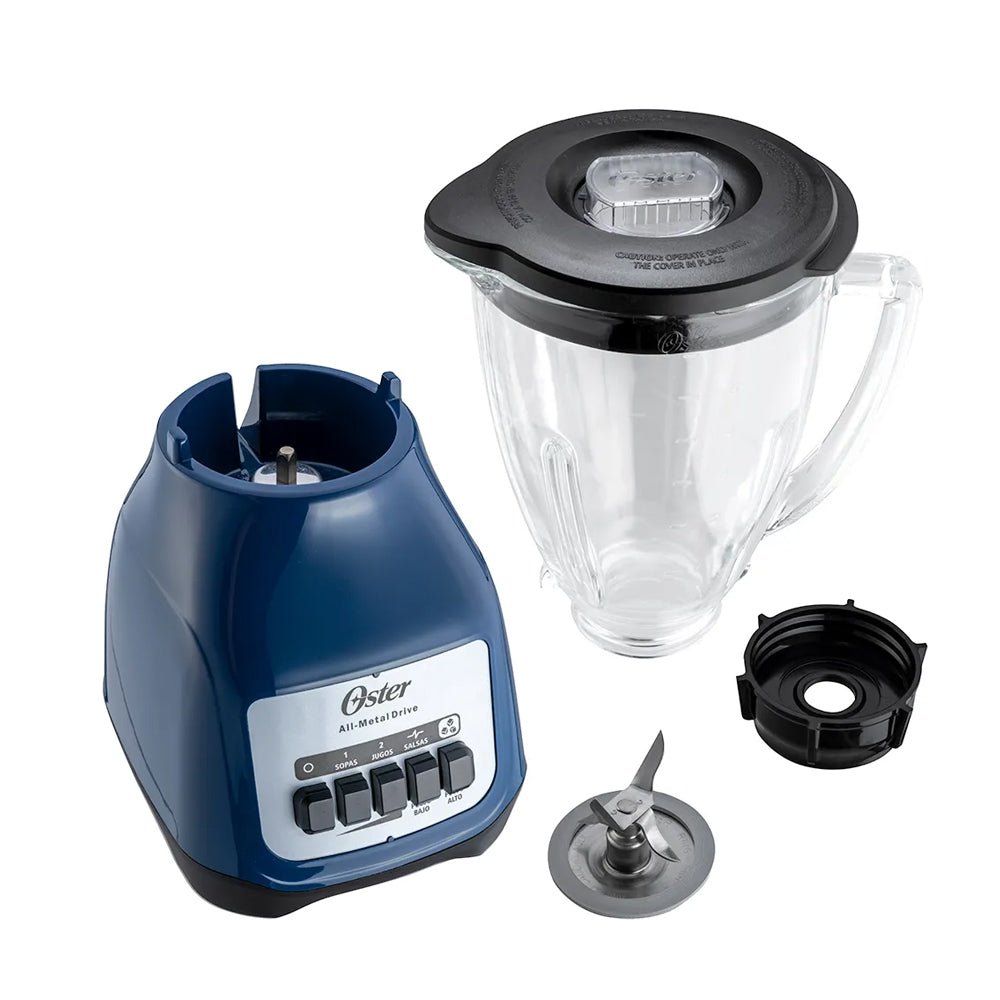 Oster BLSTKAGLPB Licuadora de 2 Velocidades | Boroclass | All-Metal Drive | Función de Pulso | 1.5L | 800W | Azul