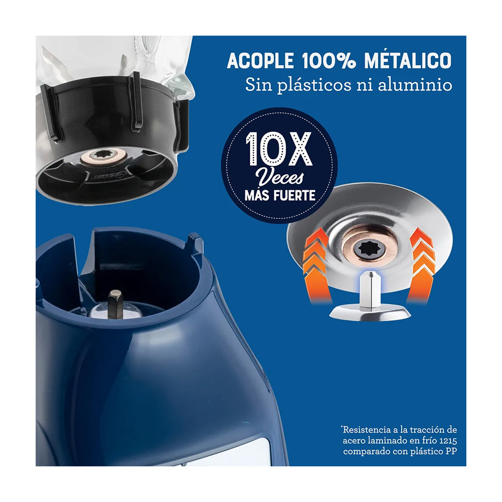 Oster BLSTKAGLPB Licuadora de 2 Velocidades | Boroclass | All-Metal Drive | Función de Pulso | 1.5L | 800W | Azul