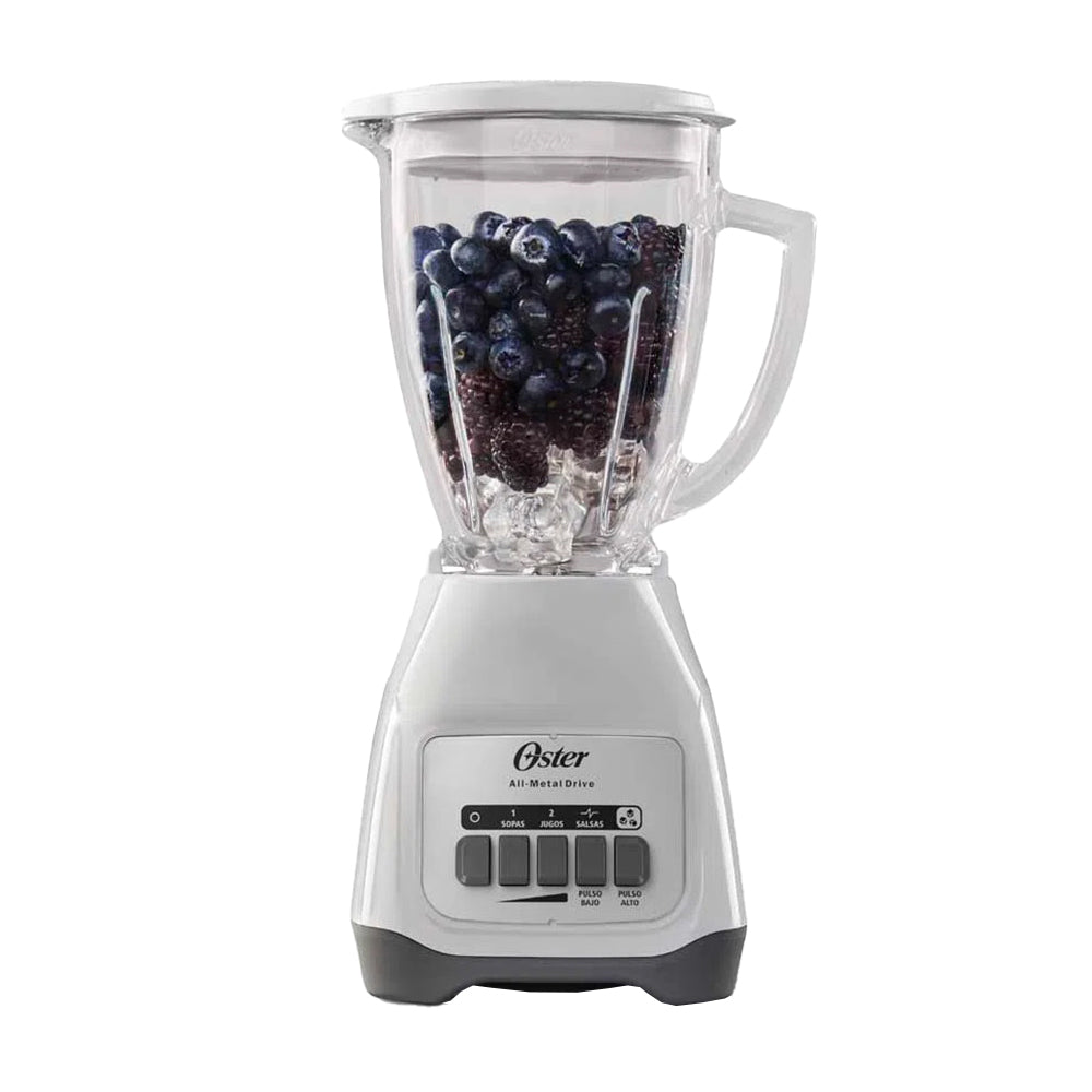 Oster BLSTKAGWPB Licuadora de 2 Velocidades | Boroclass | All-Metal Drive | Función de Pulso | 1.5L | 800W | Blanco