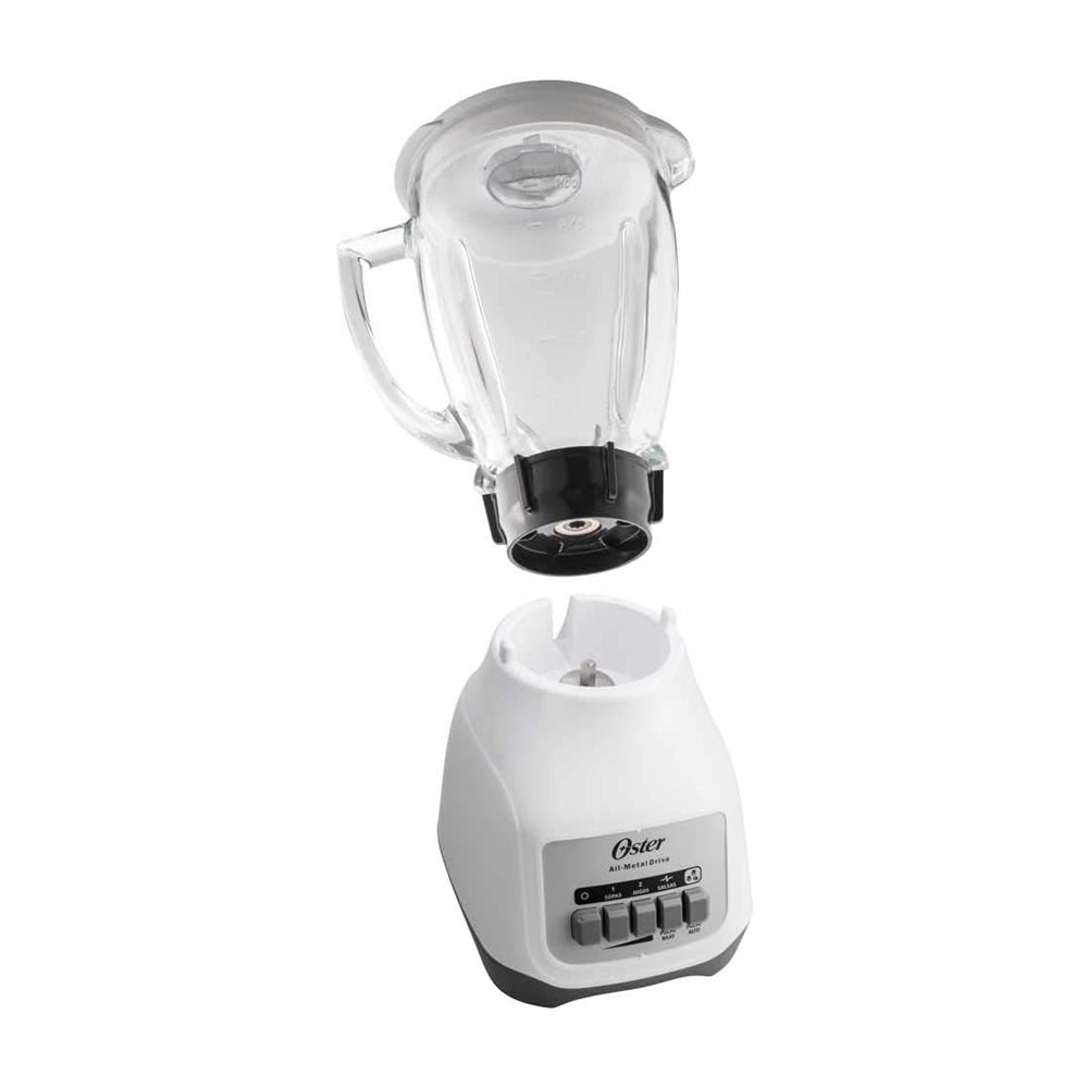 Oster BLSTKAGWPB Licuadora de 2 Velocidades | Boroclass | All-Metal Drive | Función de Pulso | 1.5L | 800W | Blanco