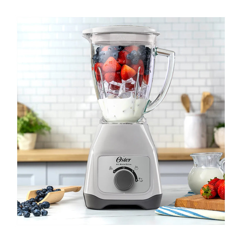 Oster BLSTKAGWRD Licuadora de 2 Velocidades | Boroclass | All-Metal Drive | Función de Pulso | 1.5L | 800W | Blanco