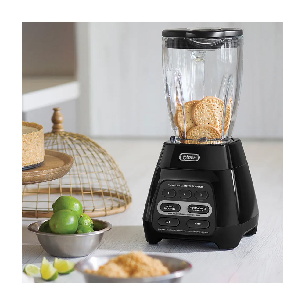 Oster BLSTPYG1309B Licuadora de 3 Velocidades | Boroclass | Tecnología Reversible | All-Metal-Drive | 1.5L | 1000W | Negro