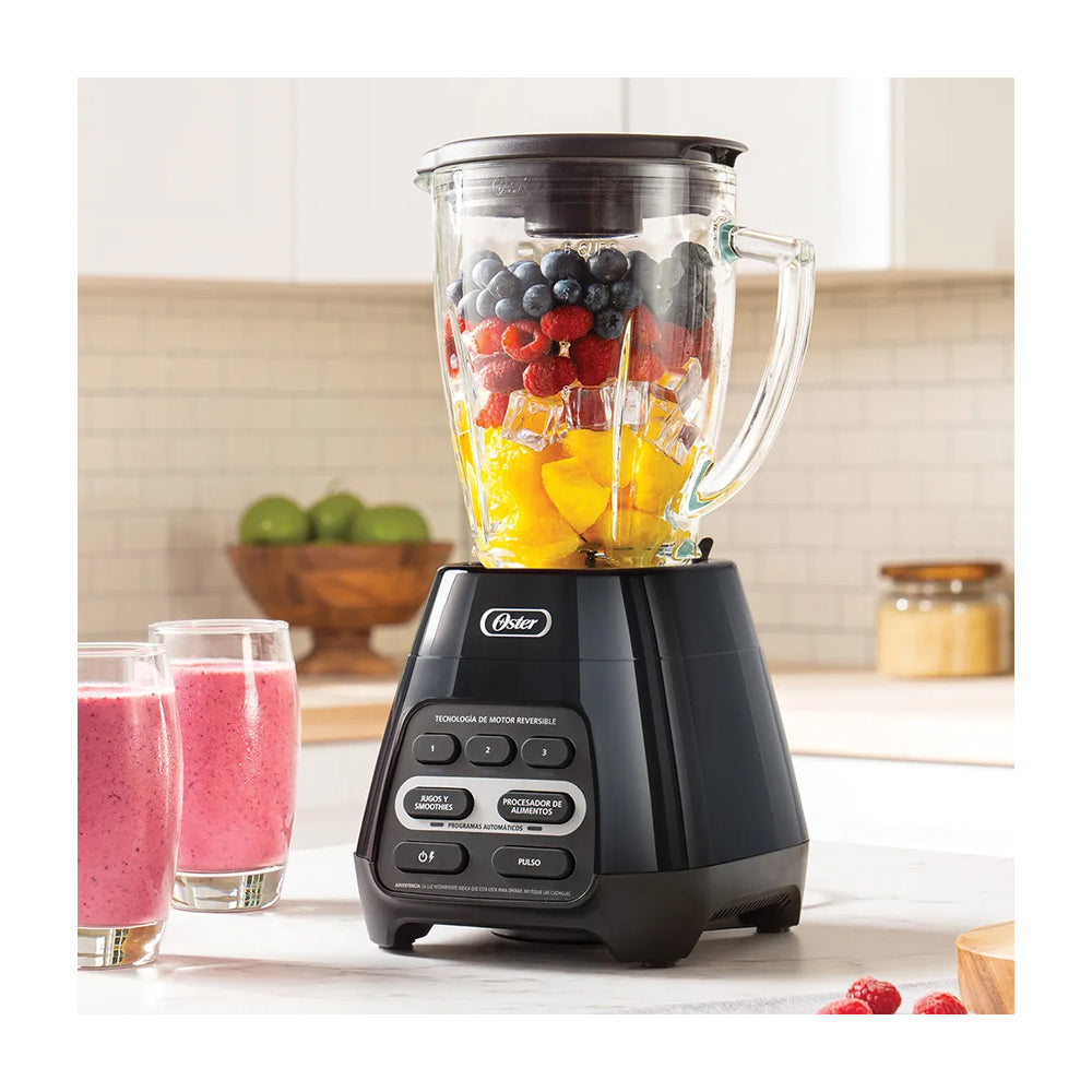 Oster BLSTPYG1309B Licuadora de 3 Velocidades | Boroclass | Tecnología Reversible | All-Metal-Drive | 1.5L | 1000W | Negro