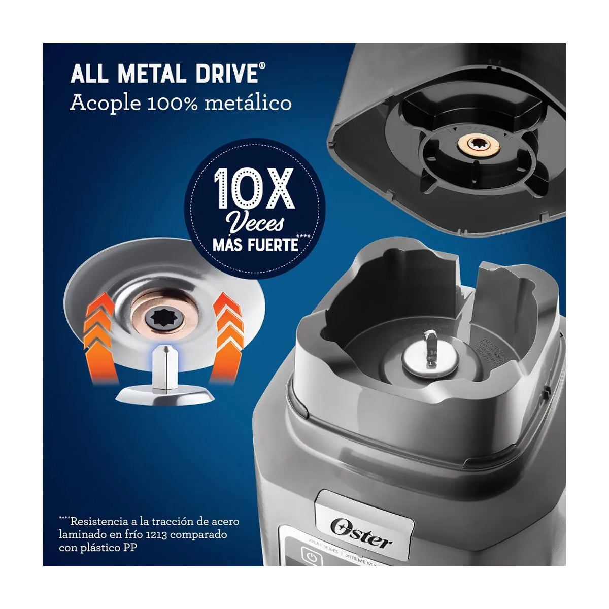 Oster BLSTXPGBW Xpert Series Licuadora de 3 Velocidades | Xtreme Mix | Max Crush | Pulso | Tecnología Reversible | All-Metal-Drive | 2L | 1500W