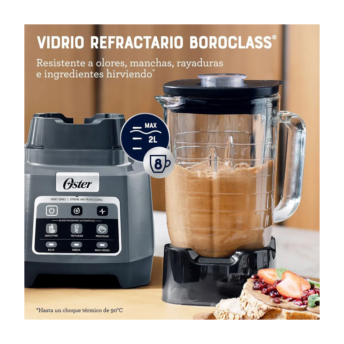 Oster BLSTXPGBW Xpert Series Licuadora de 3 Velocidades | Xtreme Mix | Max Crush | Pulso | Tecnología Reversible | All-Metal-Drive | 2L | 1500W