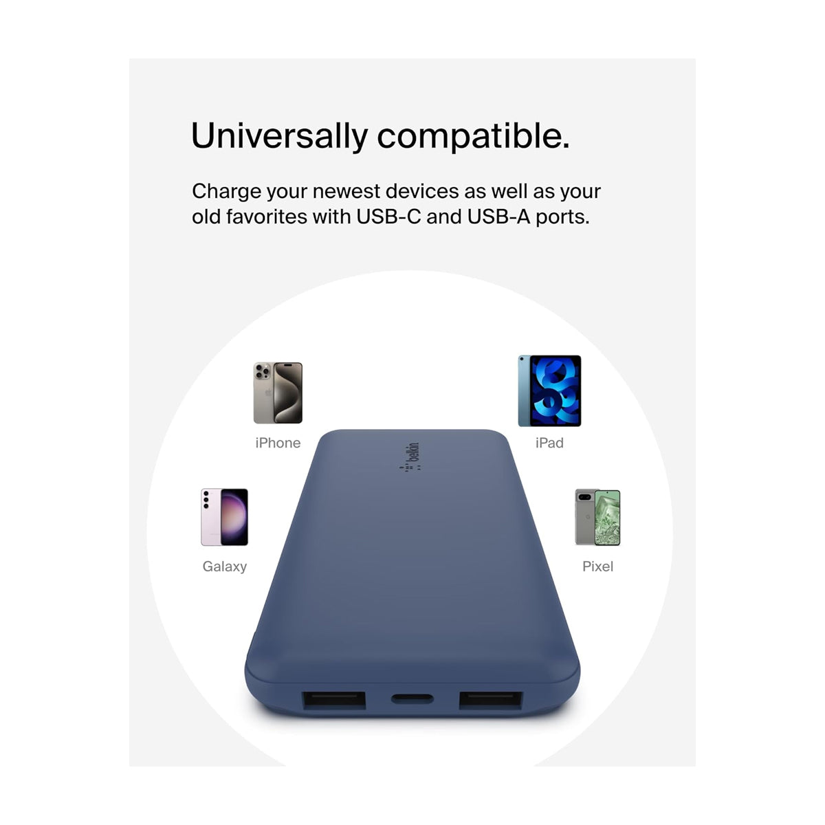 Belkin Power Bank Batería Portátil para Smartphones y Tablets | 20000Mah | Azul