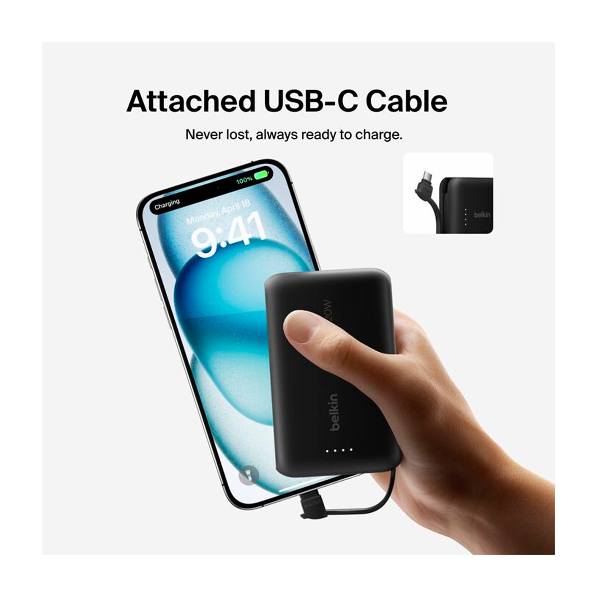 Belkin BoostCharge Power Bank Batería Portátil para Smartphones y Tablets | 10000Mah | Negro