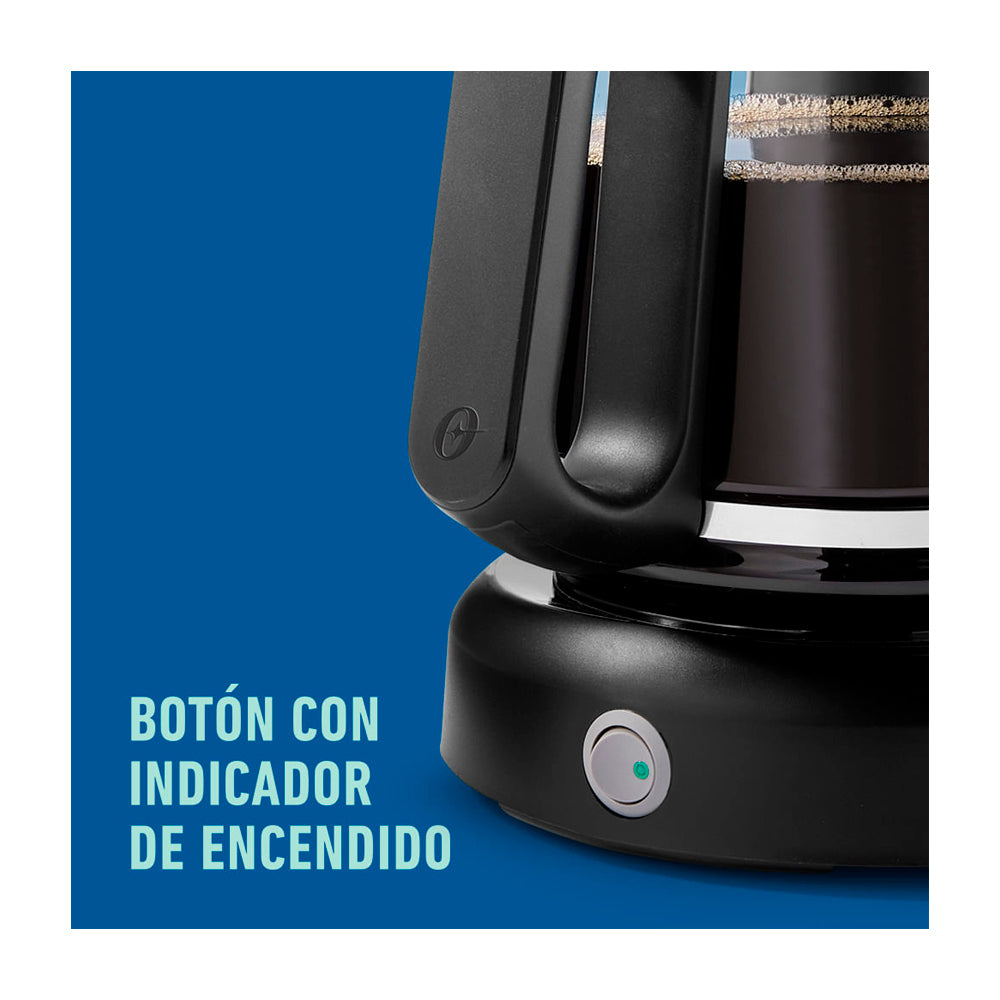 Oster BVSTDCS12BN Cafetera de 12 Tazas | Filtro Permanente Lavable | Pausa y Servir | Negro