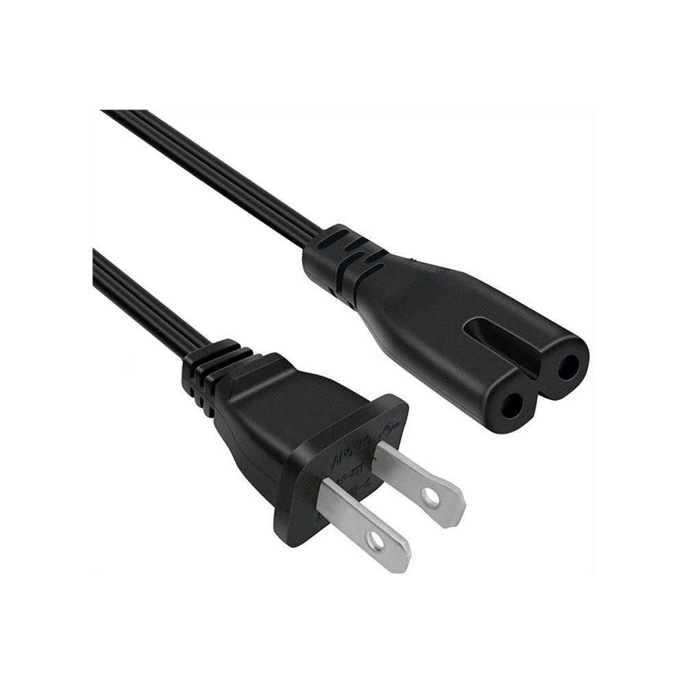 Cable de Alimentación Universal de Figura 8 | 2 Puntas | Negro