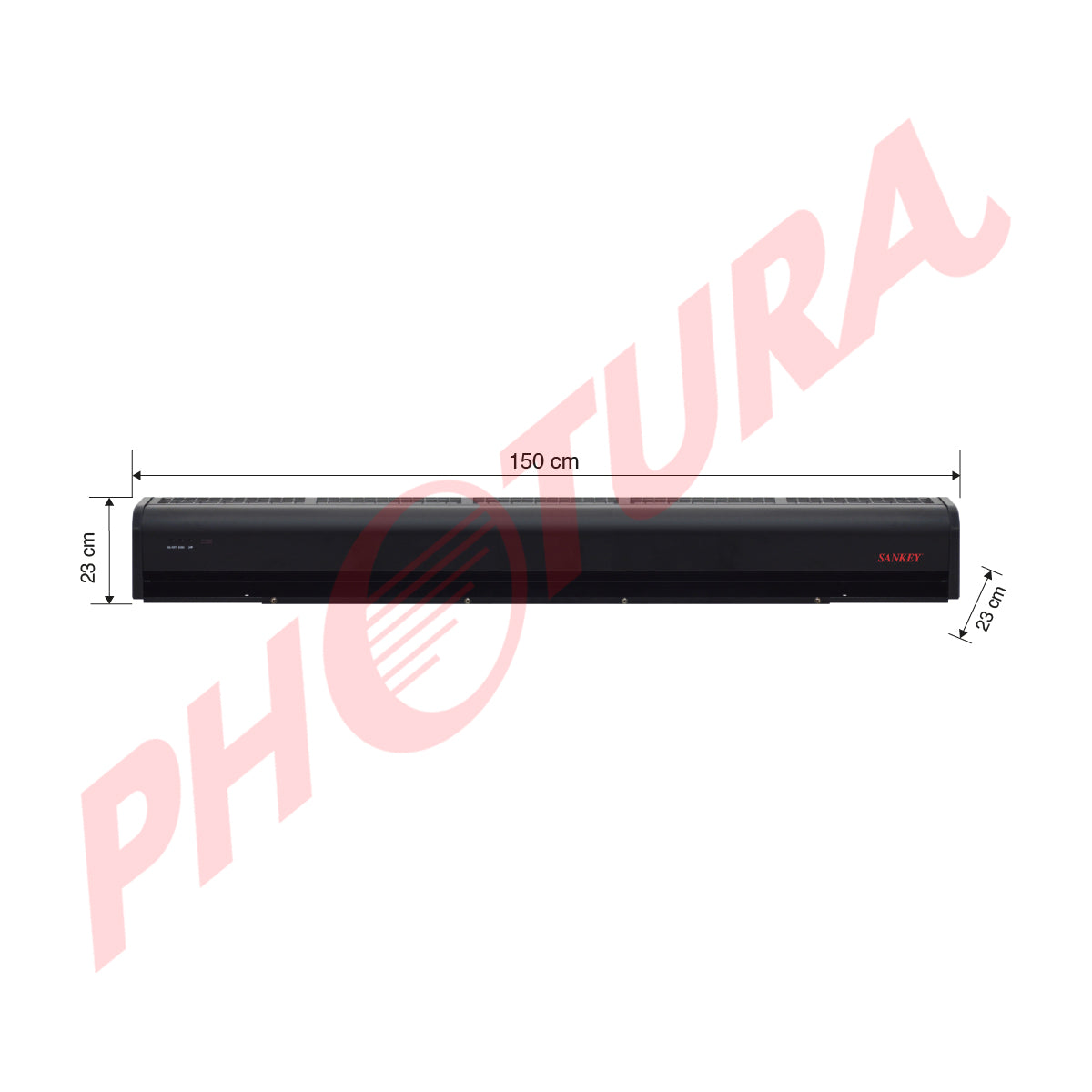 Sankey Cortina de Aire | Alta Eficiencia | Silencioso | Control Remoto | 169W | Negro