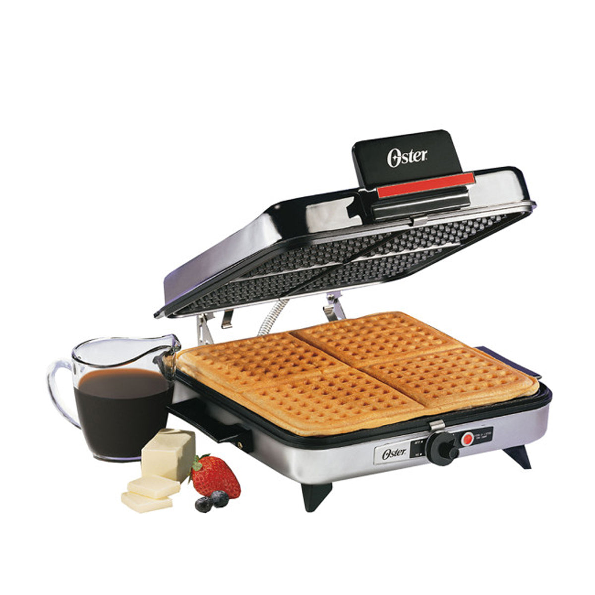 Oster CG120W012 Plancha Sandwichera 3 en 1 | Altura Ajustable | Placas Reversibles | Planchas Antiadherentes | Plateado Negro