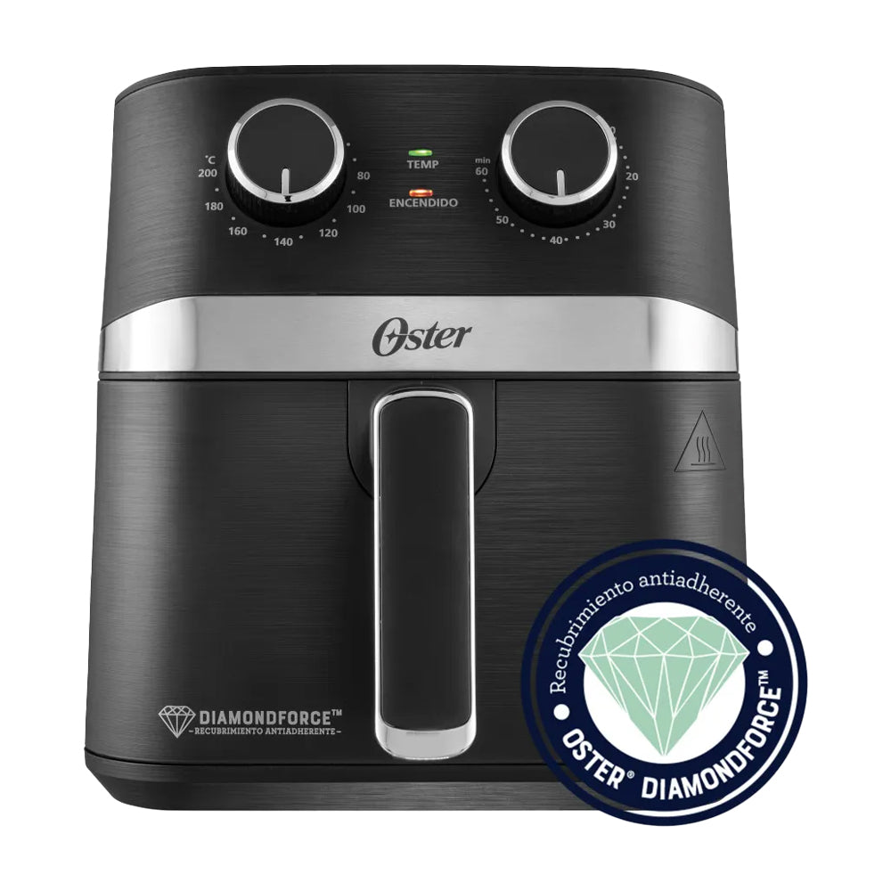 Oster CKSTAF401MDF Freidora de Aire | 4L | DiamondForce | Temporizador | Control de Temperatura | Negro