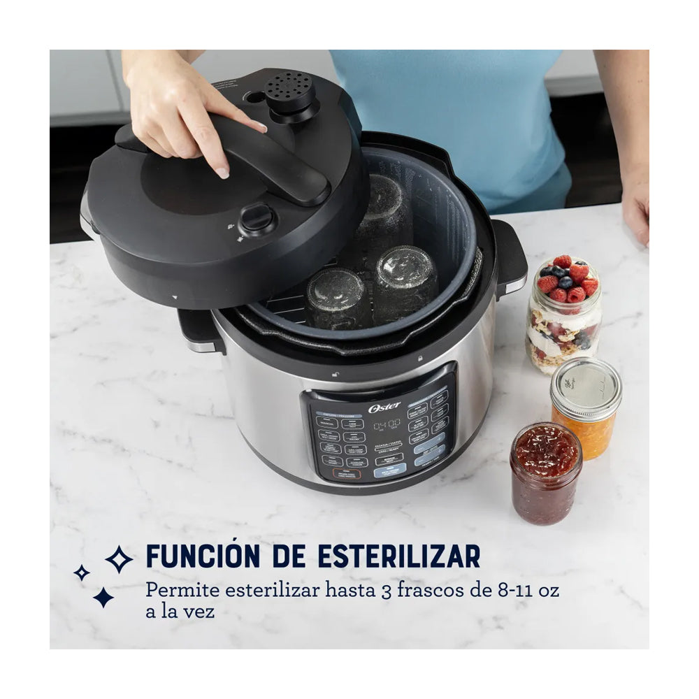 Oster CKSTPCECT57DF Multi-Olla Rápida Programable de 5.7L | 14 Funciones | Temporizador | Función Turbo | Interior Antiadherente Extraíble