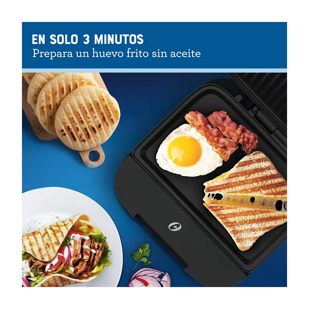 Oster CKSTSM400 Sandwichera | Antiadherente | Quick Lock | Luces Indicadoras | Negro
