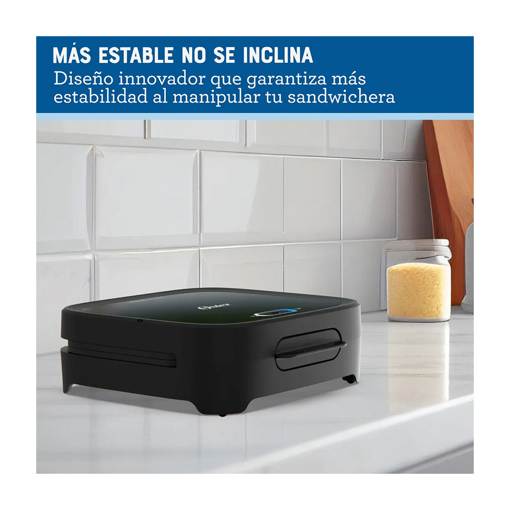 Oster CKSTSM400 Sandwichera | Antiadherente | Quick Lock | Luces Indicadoras | Negro