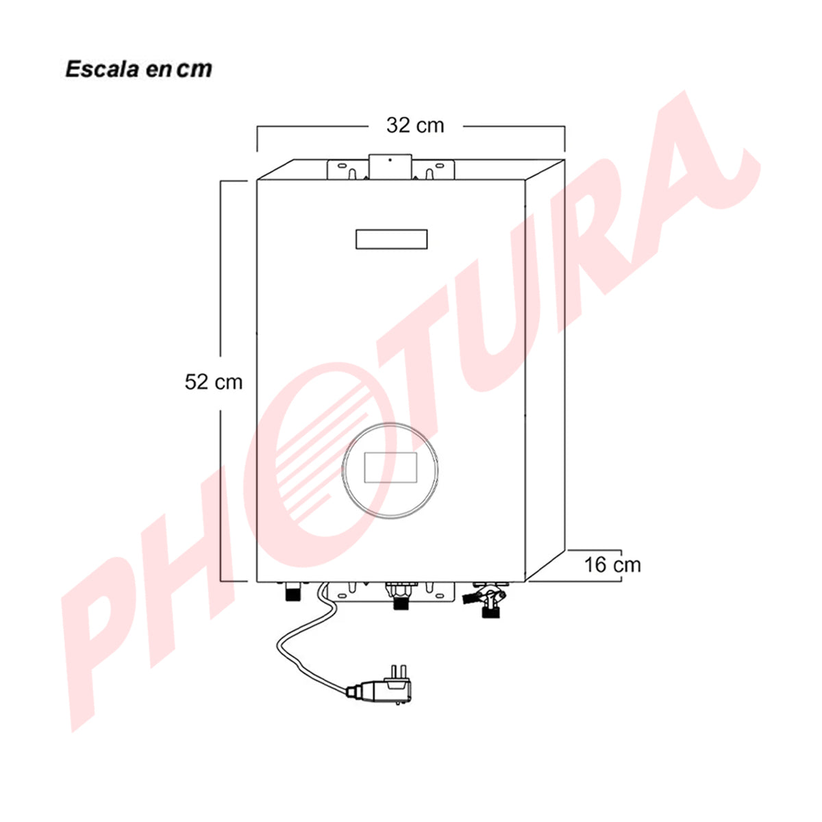 DRIJA Calentador de Agua a Gas | 26KW | 13L | Gris