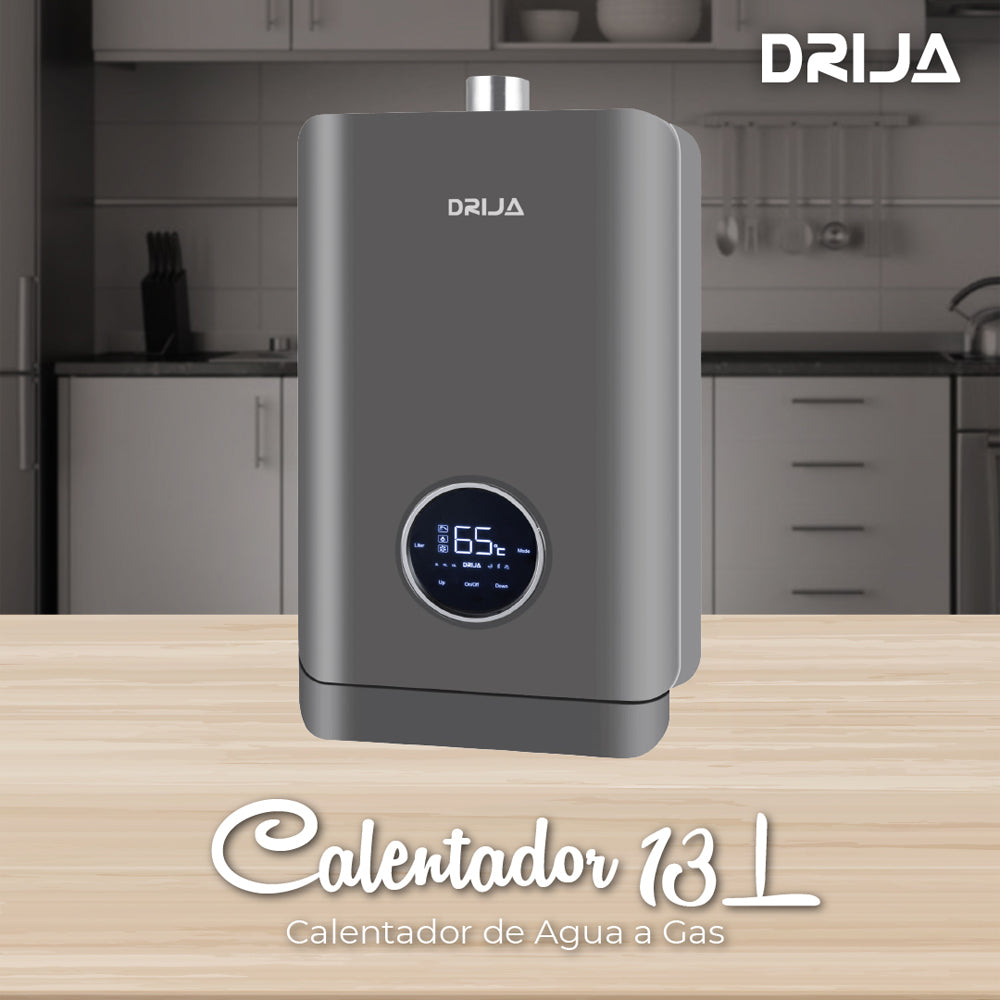 DRIJA Calentador de Agua a Gas | 26KW | 13L | Gris
