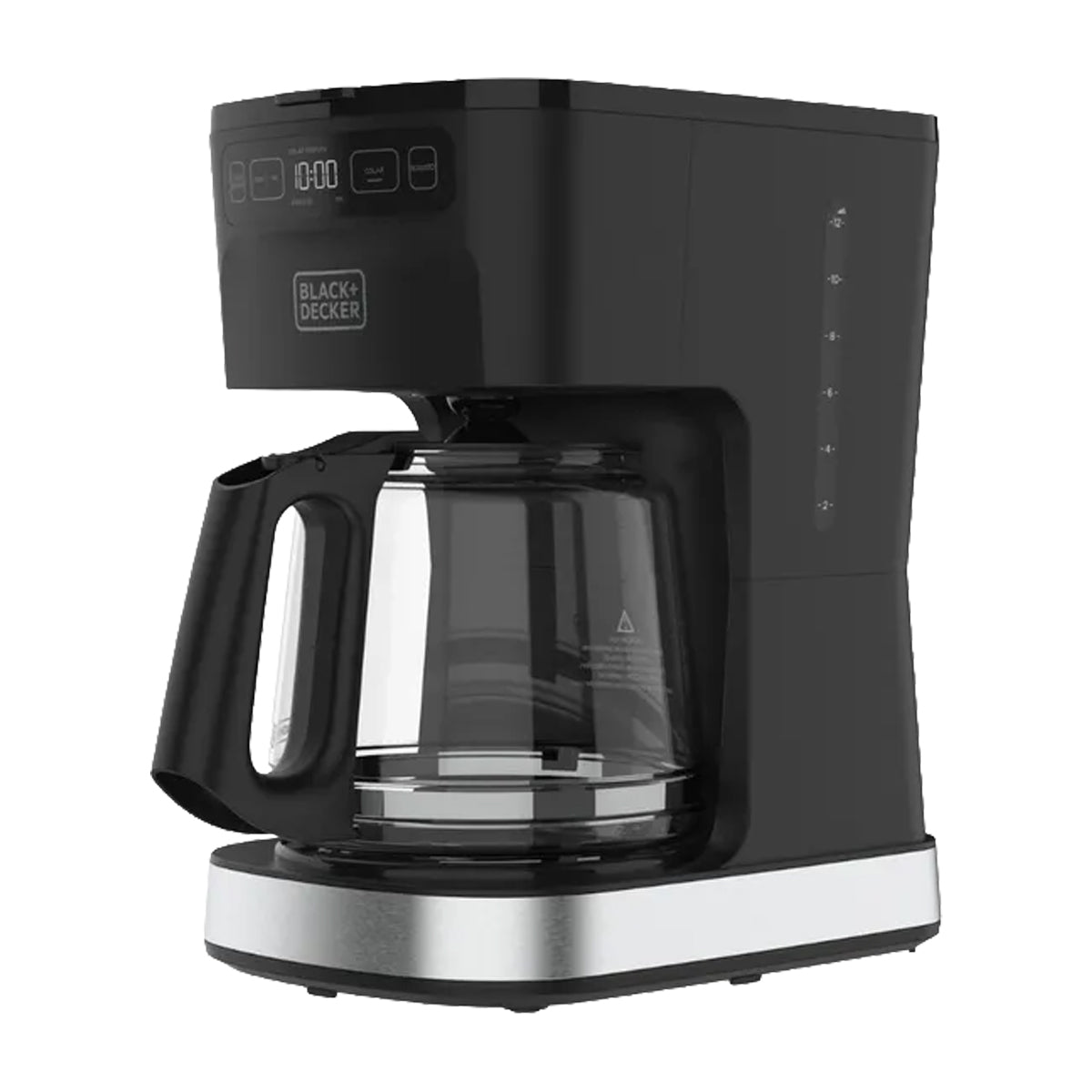 Black & Decker Cafetera de 12 Tazas | Tecnología Vortex | Multiprogramable | Sneak A Cup | Negro Plateado