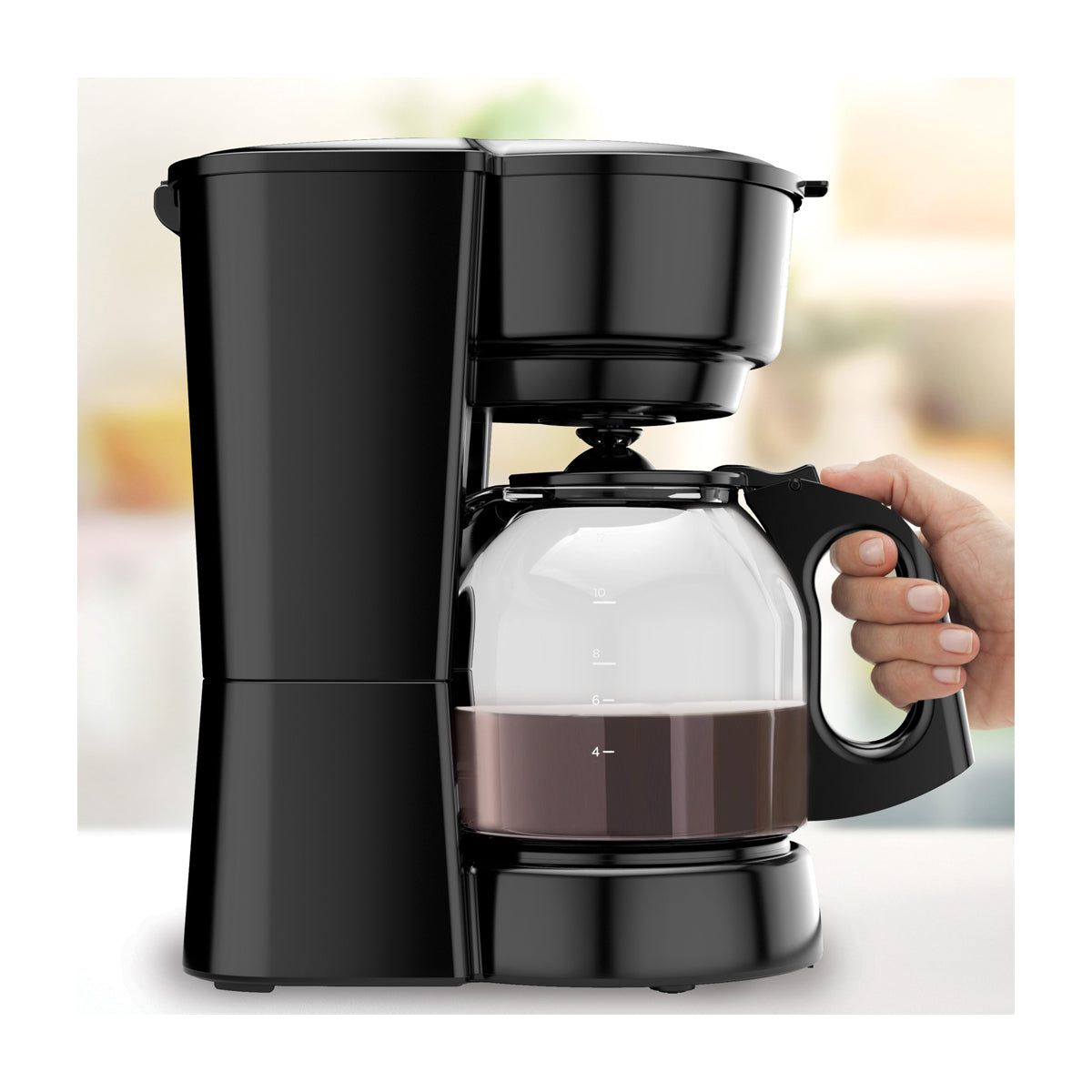 Black & Decker Cafetera de 12 Tazas | Tecnología Vortex | Filtro Lavable Permanente | Canasta Removible | Negro