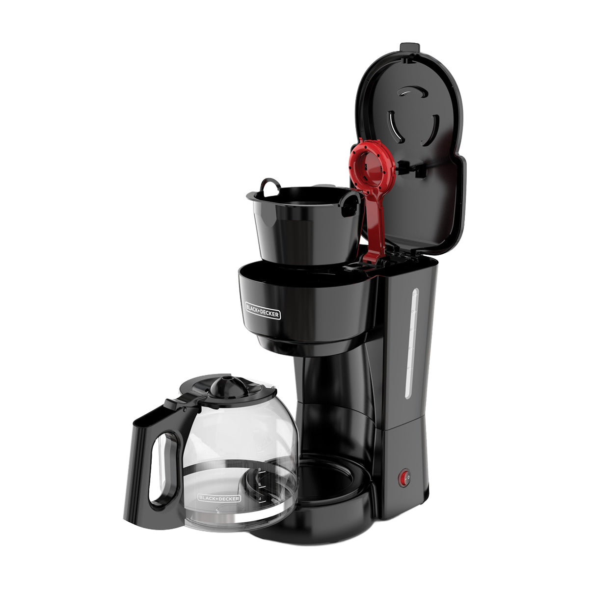 Black & Decker Cafetera de 12 Tazas | Tecnología Vortex | Filtro Lavable Permanente | Canasta Removible | Negro