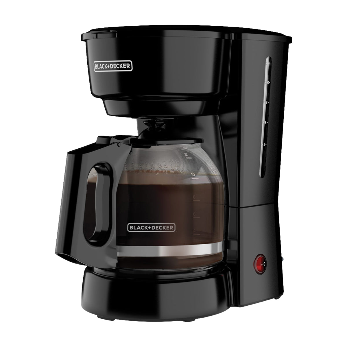 Black & Decker Cafetera de 12 Tazas | Tecnología Vortex | Filtro Lavable Permanente | Canasta Removible | Negro