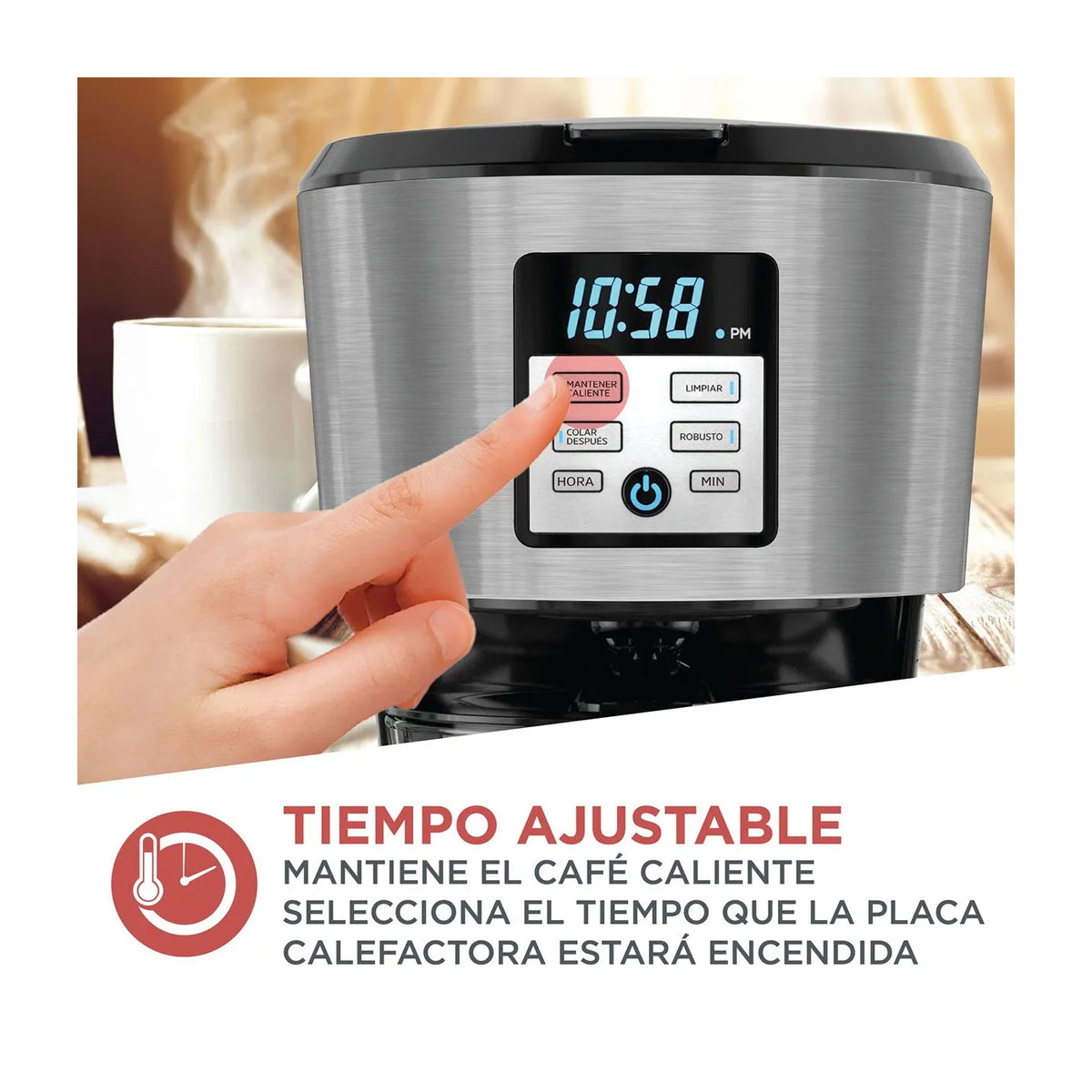 Black & Decker Cafetera de 12 Tazas | Tecnología Vortex | Multiprogramable | Smart Clean | Negro Plateado