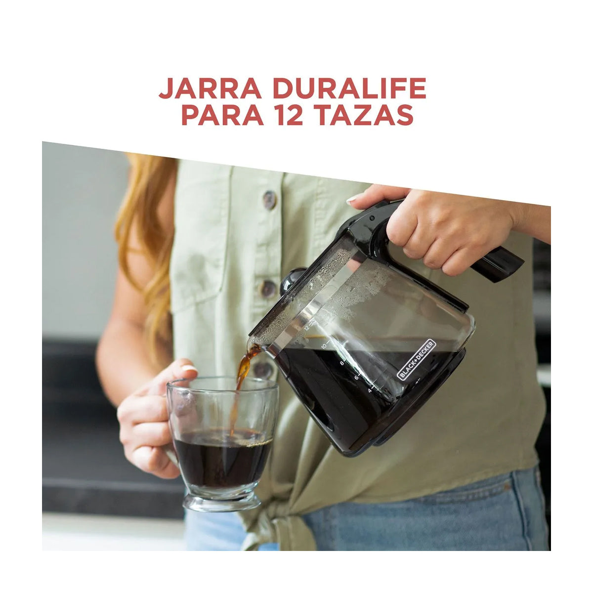 Black & Decker Cafetera de 12 Tazas | Tecnología Vortex | Multiprogramable | Smart Clean | Negro Plateado