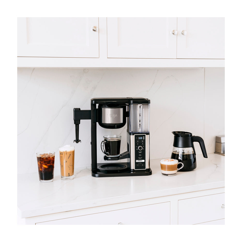 Ninja Cafetera de Especialidad de 10 Tazas | 4 Estilos de Preparación | Espumador Plegable | Negro