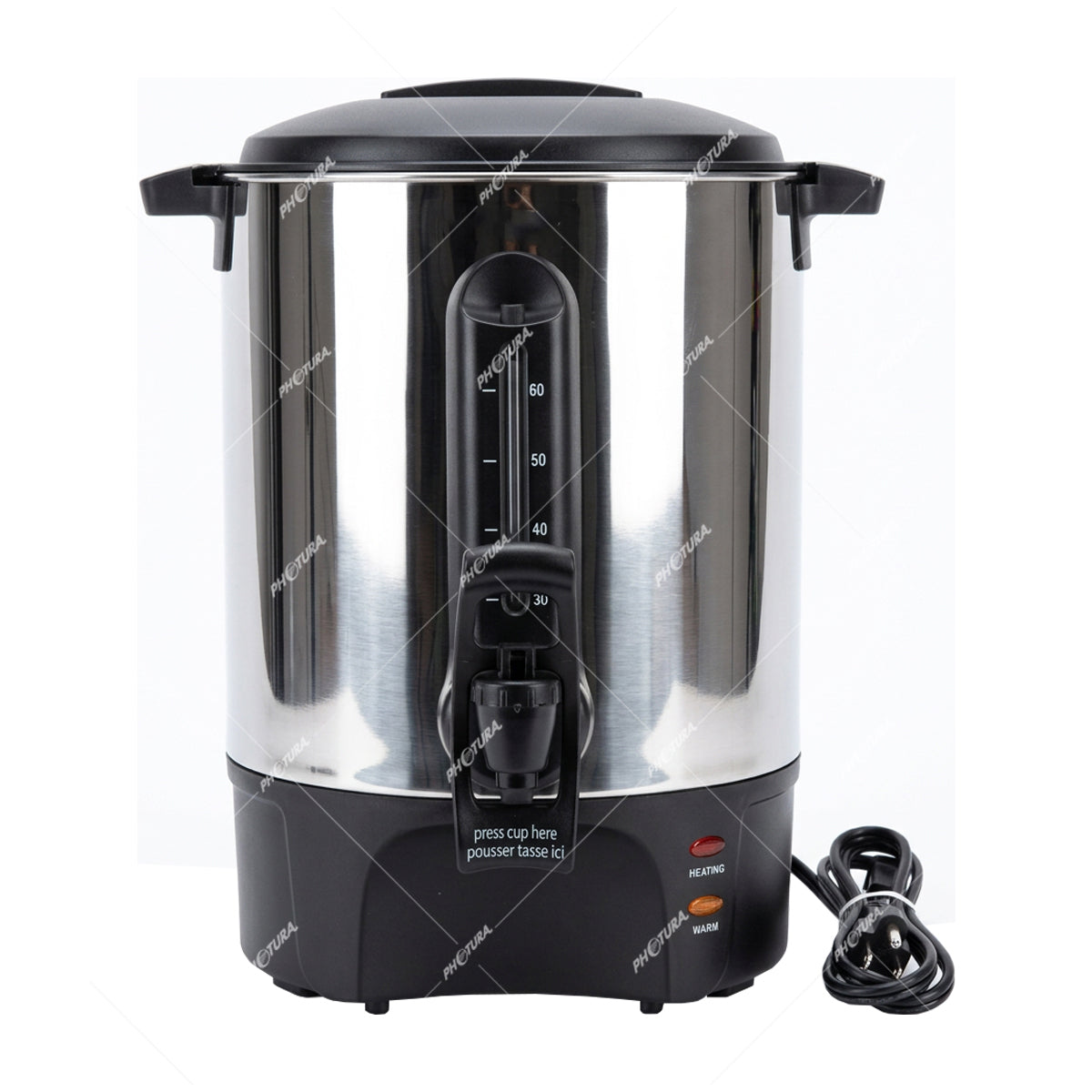 Sankey Cafetera Percoladora Comercial de 60 Tazas | Indicador de Temperatura | Acero Inoxidable