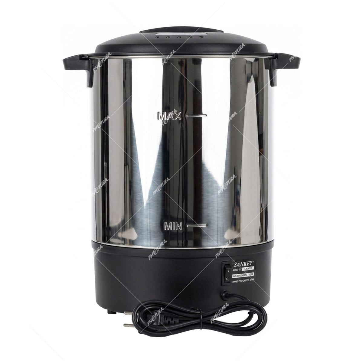 Sankey Cafetera Percoladora Comercial de 60 Tazas | Indicador de Temperatura | Acero Inoxidable