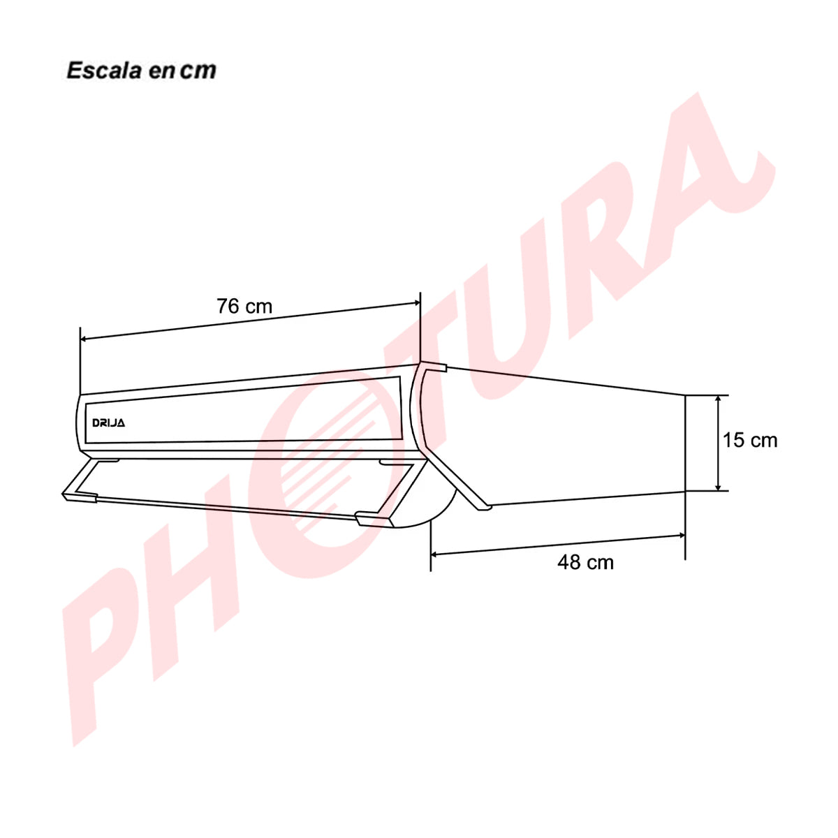 Drija Compatto 76 Black Extractor de Grasa | Tipo Compacto | 3 Velocidades | 1 Filtro de Carbón | 2 Filtros de Acero inoxidable | 260m3/H | Negro