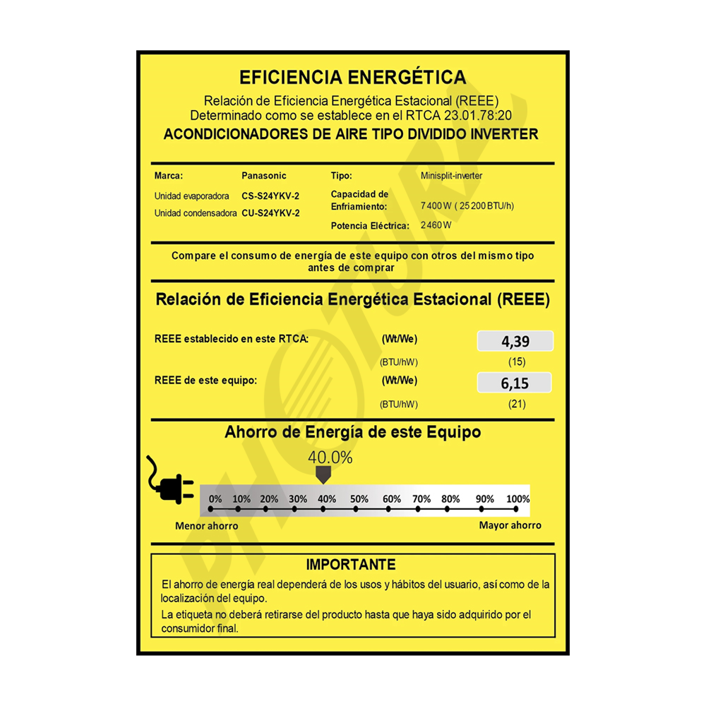 Panasonic Aire Acondicionado Split Premium Inverter 25,200 BTU | SEER 21 | nanoeX Mark 2 | WiFi Comfort Cloud | Filtro Antibacterial | Blue Fin | 220v | Gris