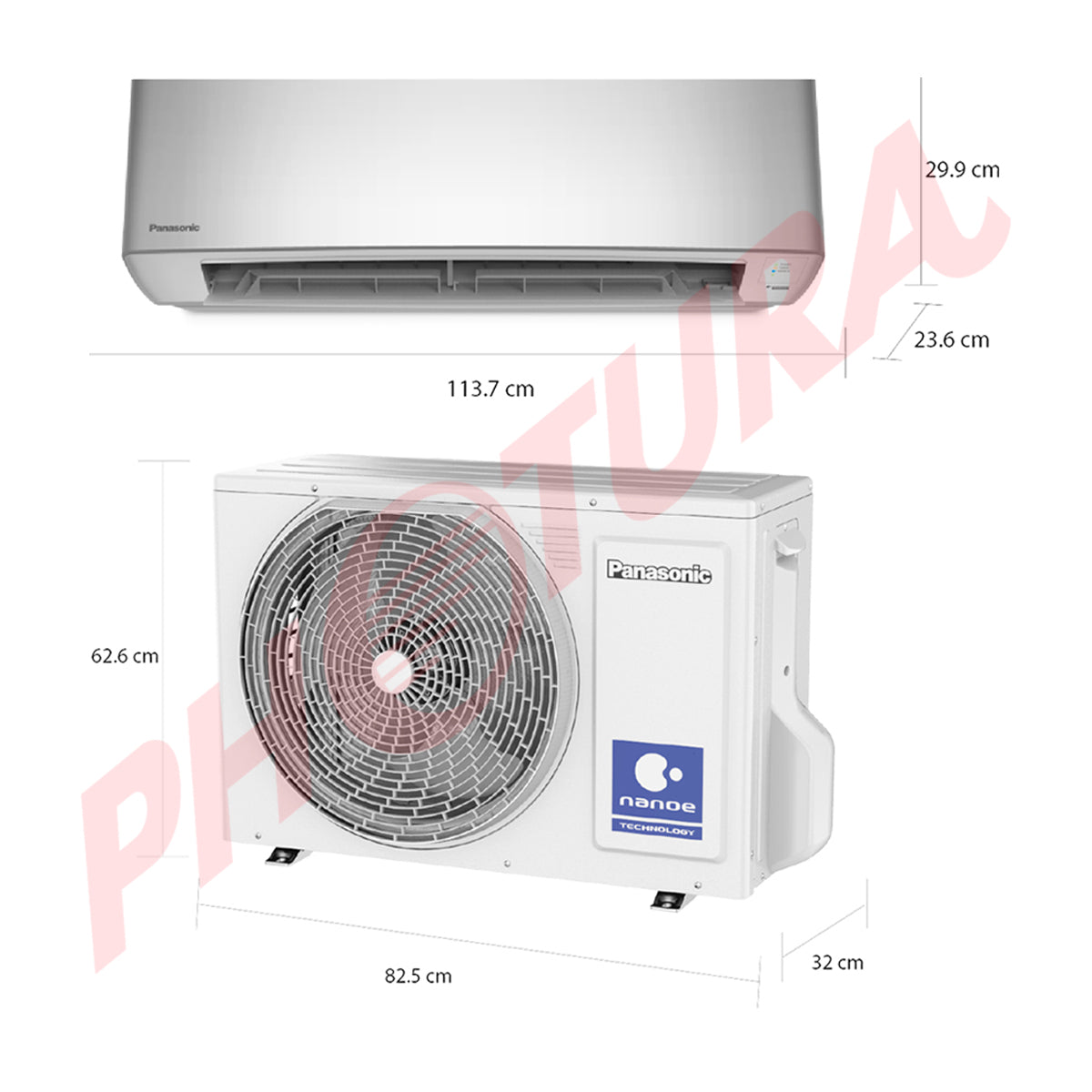 Panasonic Aire Acondicionado Split Premium Inverter 25,200 BTU | SEER 21 | nanoeX Mark 2 | WiFi Comfort Cloud | Filtro Antibacterial | Blue Fin | 220v | Gris