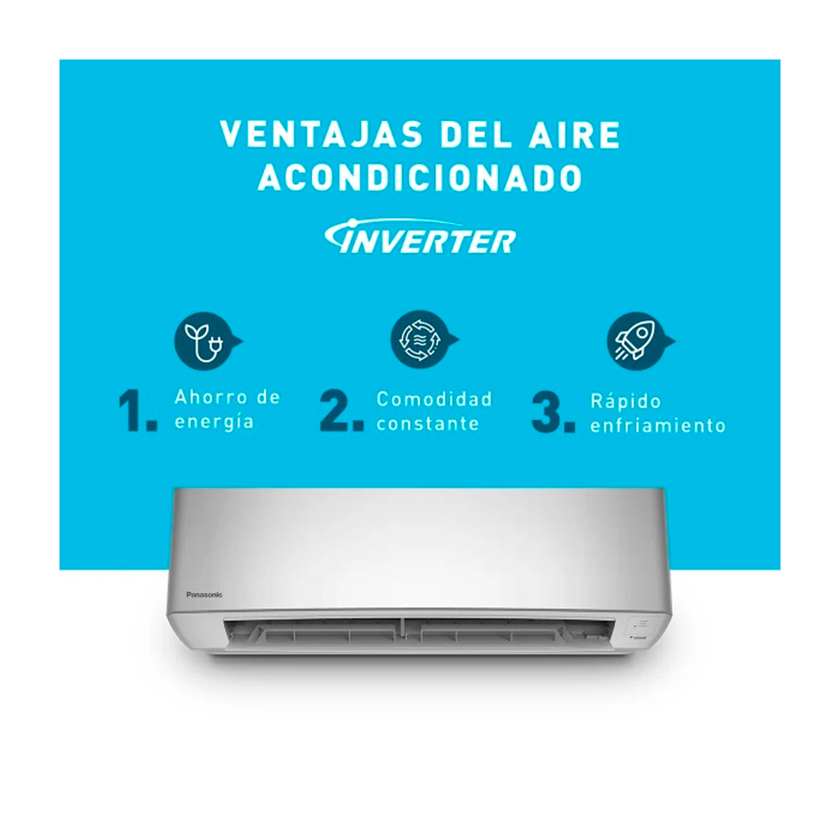 Panasonic Aire Acondicionado Split Premium Inverter 25,200 BTU | SEER 22 | nanoeX Mark 2 | WiFi Comfort Cloud | Blue Fin | 220v | Gris