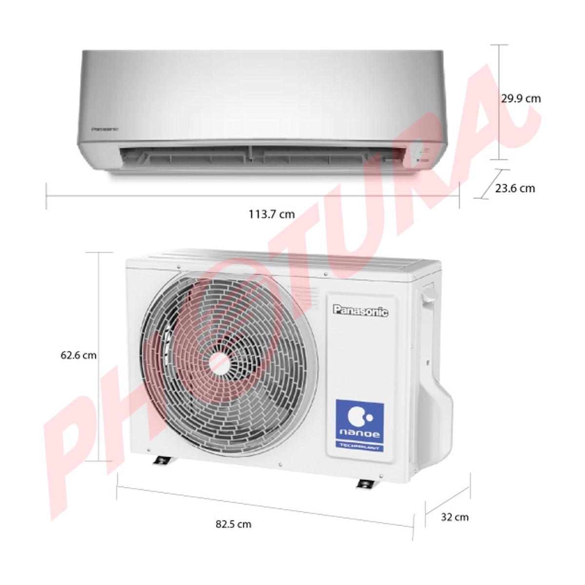 Panasonic Aire Acondicionado Split Premium Inverter 25,200 BTU | SEER 22 | nanoeX Mark 2 | WiFi Comfort Cloud | Blue Fin | 220v | Gris
