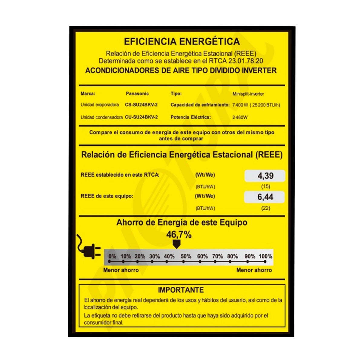 Panasonic Aire Acondicionado Split Premium Inverter 25,200 BTU | SEER 22 | SU | nanoeX Mark 2 | WiFi Comfort Cloud | Blue Fin | 220v | Gris