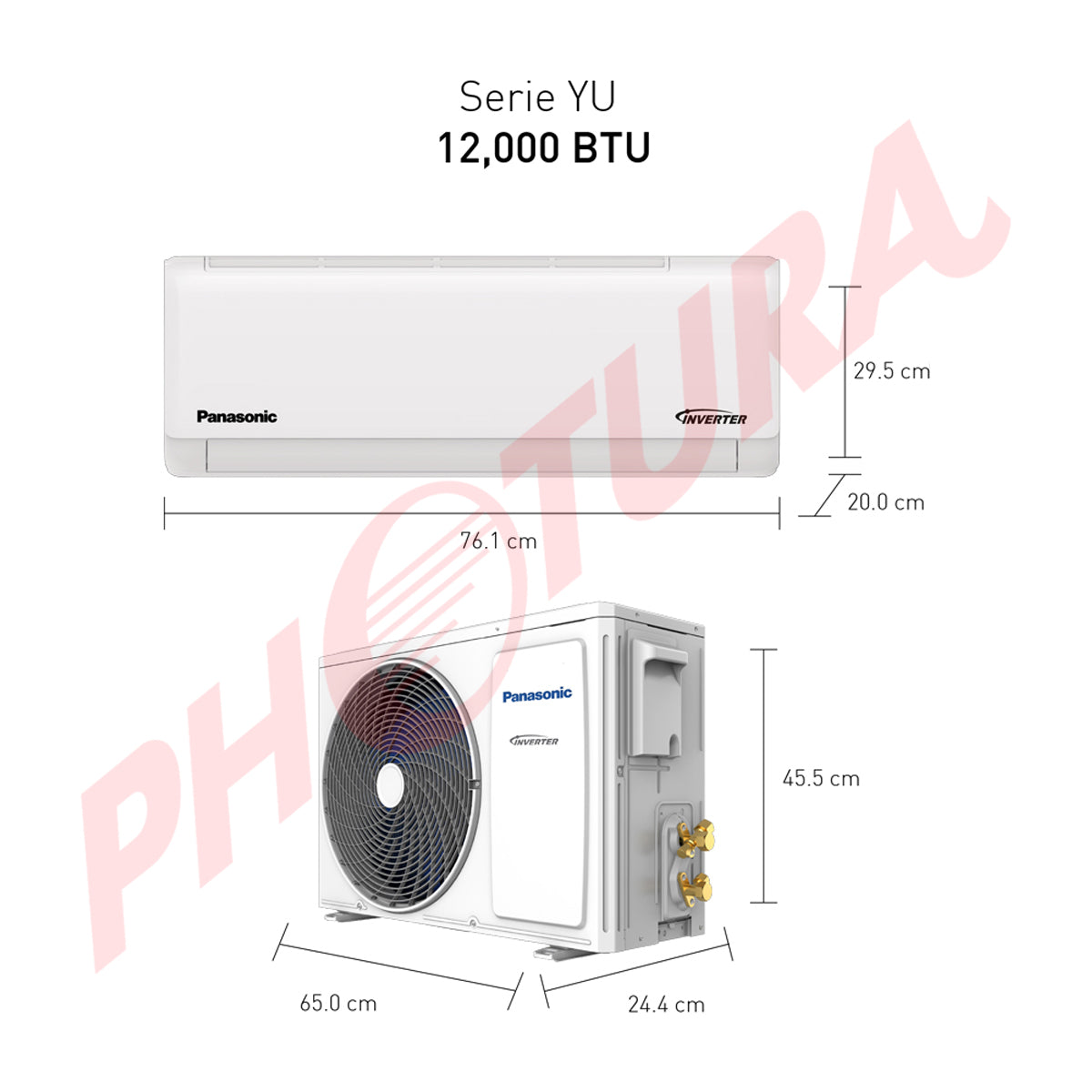 Panasonic Aire Acondicionado Split Inverter 12,044 BTU | SEER 20 | YU | Enfriamiento Rápido | Blue Fin Condenser | IFeel | 220v | Blanco