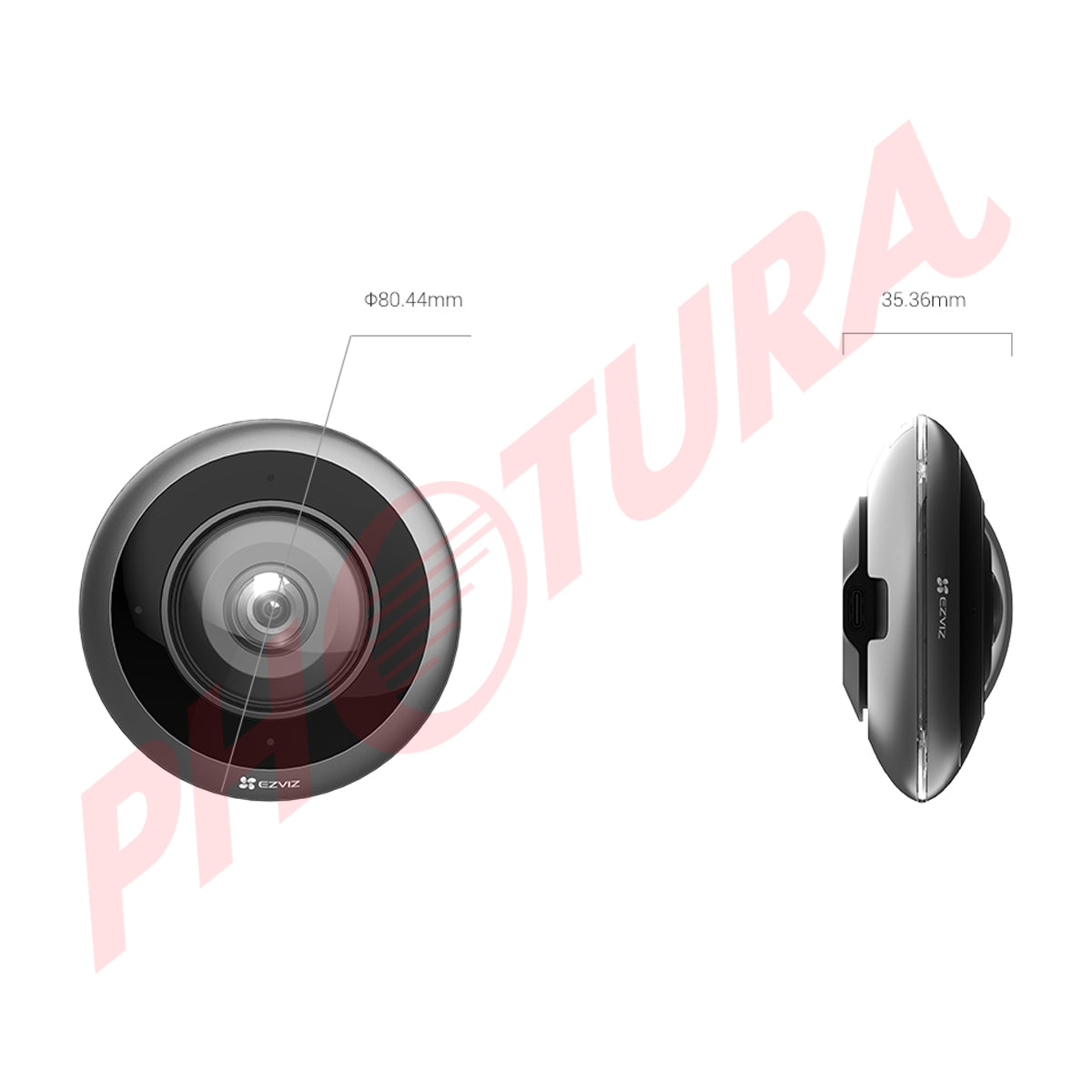 EZVIZ E4p Cámara de Seguridad WiFi para Casa | 3K+ | Lente Ojo de Pez | Visión Panorámica 360º | Visión Nocturna | Detección de Movimiento