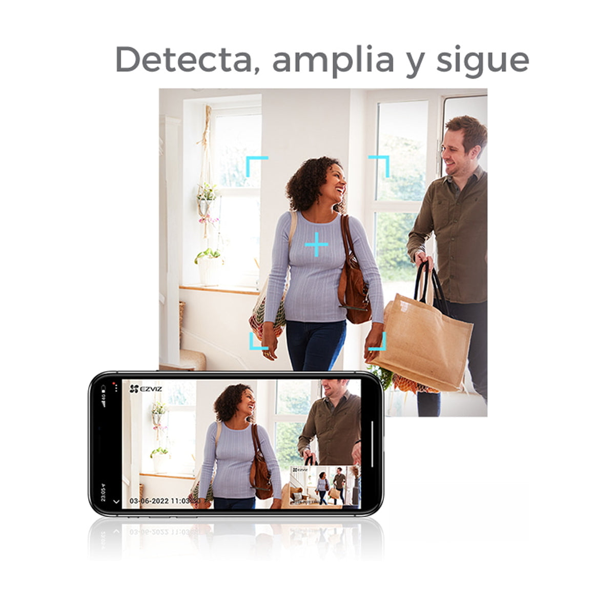 EZVIZ H6c Pro 2K Cámara de Seguridad WiFi para Casa | 2K | Visión Panorámica 360º | Visión Nocturna a Color | Detección de Movimiento | Modo Patrulla