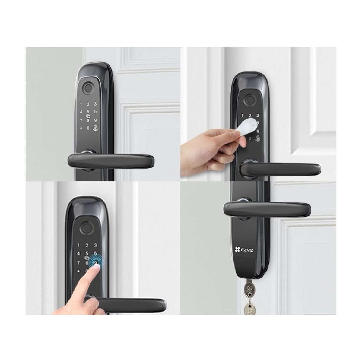 EZVIZ L2S Cerradura Inteligente con Huella Dactilar | Cuatro Métodos de Desbloqueo | Permite Códigos de Acceso Temporales | Alarma Antisabotaje