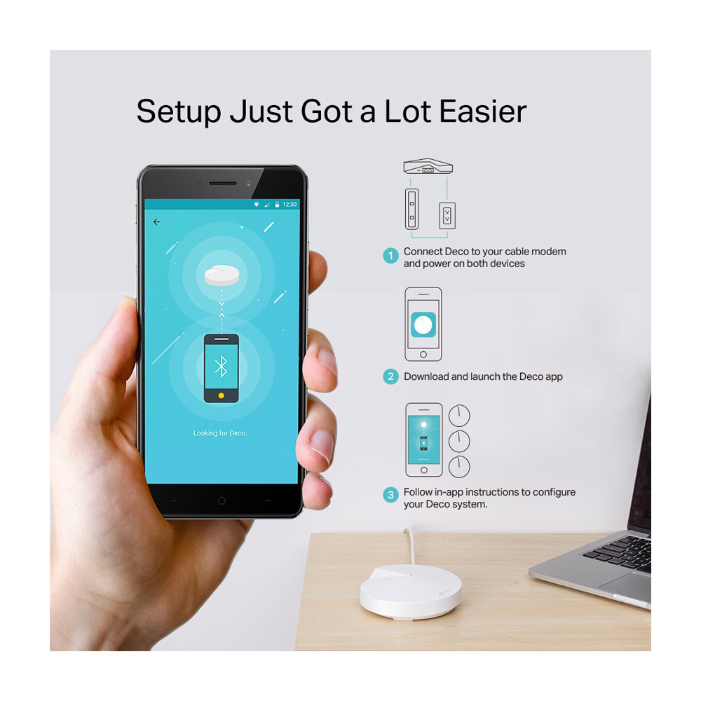 TP-Link Deco Sistema WiFi Mesh para toda la Casa | Triple Banda | MU-MIMO | Gigabit | Cobertura Casa de 4500p2 | Smart Hub | Punto de Acceso | HomeCare | Hasta 2134Mbps | 2 Unidades
