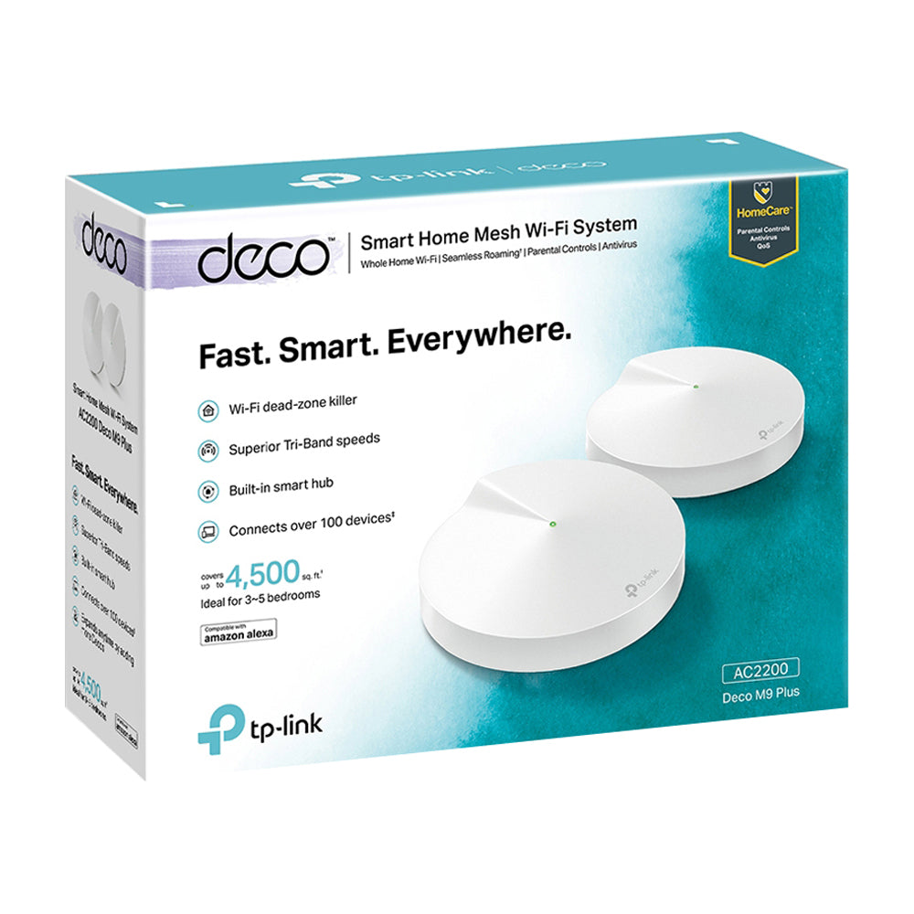 TP-Link Deco Sistema WiFi Mesh para toda la Casa | Triple Banda | MU-MIMO | Gigabit | Cobertura Casa de 4500p2 | Smart Hub | Punto de Acceso | HomeCare | Hasta 2134Mbps | 2 Unidades