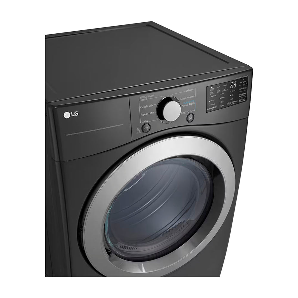 LG Secadora a Gas de Carga Frontal | Sensor Dry | Flow Sense | 7.4p3 | Negro Medio