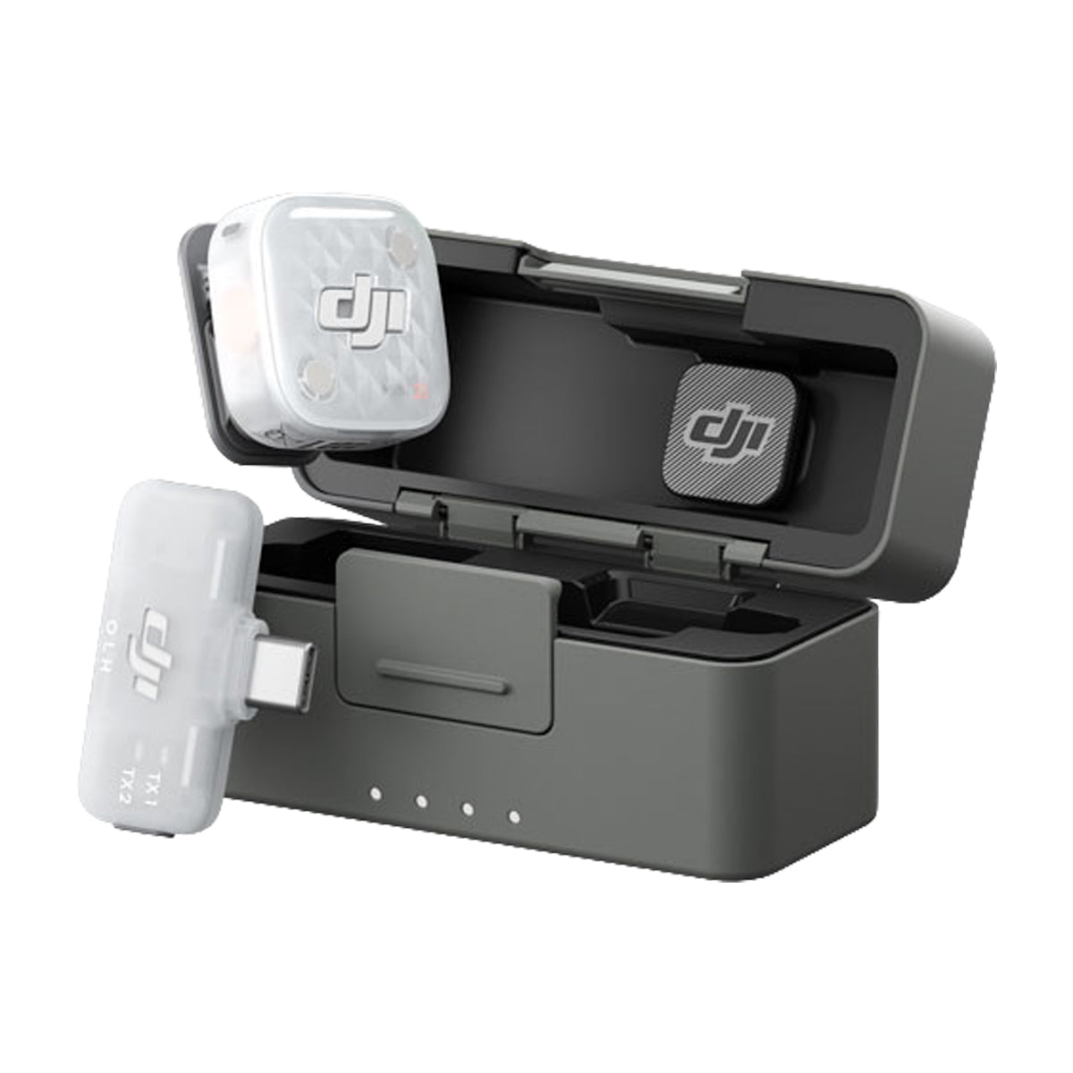 DJI Mic Mini 2S Sistema de Micrófono Inalámbrico Doble Canal | 1 Transmisor | 1 Receptor Móvil | Para Cámaras Profesionales, Smartphones, Tablets y Computadoras | Cubierta Magnética Intercambiable