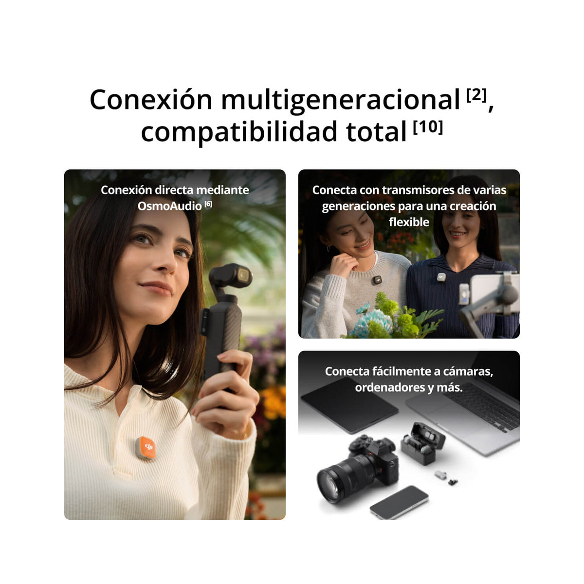 DJI Mic Mini 2 Sistema de Micrófono Inalámbrico Doble Canal | 2 Transmisores | Para Cámaras Profesionales, Smartphones, Tablets y Computadoras | Cubierta Magnética Intercambiable