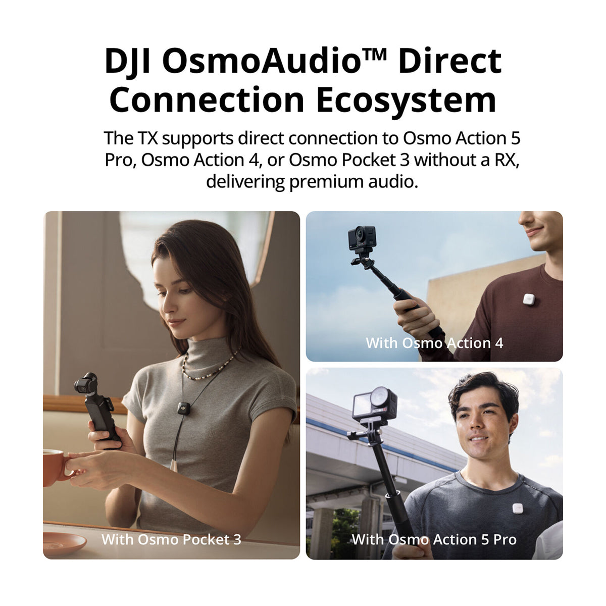 DJI Mic Mini Sistema de Micrófono Inalámbrico Doble Canal | 2 Transmisores | Para Cámaras Profesionales, Smartphones, Tablets y Computadoras | Negro