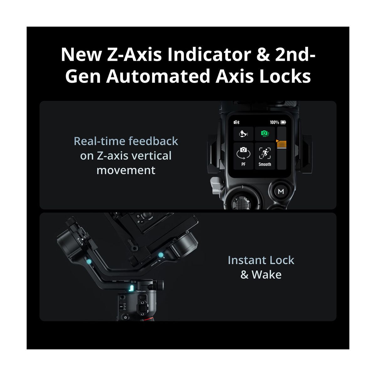 DJI RS 5 Combo Gimbal para Cámaras | Estabilizador de 3-Ejes | Motor Focus Pro | OLED Touchscreen | 14H | Negro