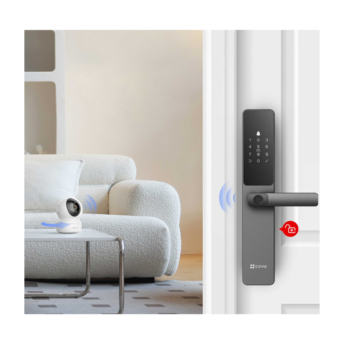 EZVIZ DL05 Cerradura Inteligente WiFi con Huella Dactilar | Alarma Antimanipulación | Anti-Peeping Codes | Diseño Robusto | Desbloqueo Remoto