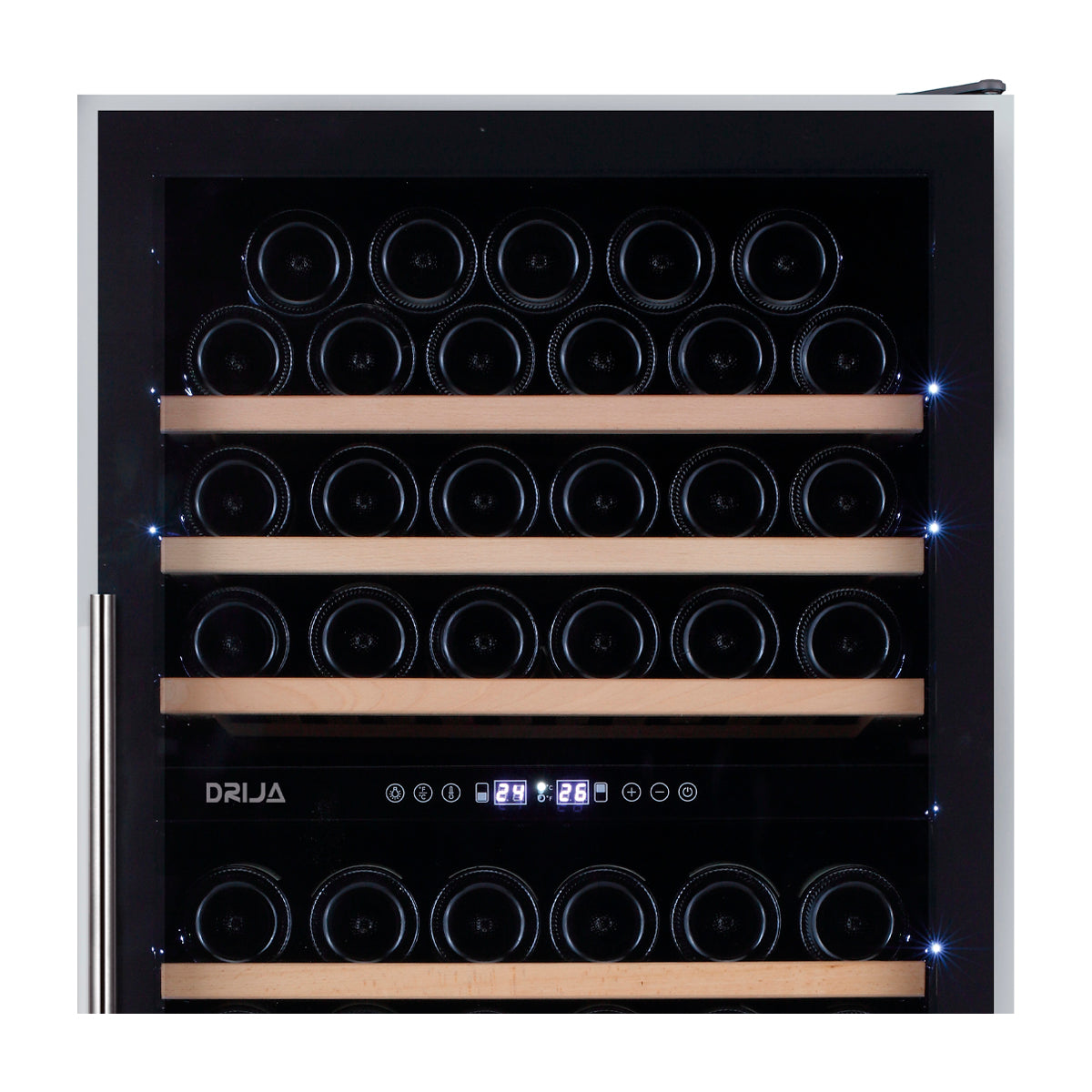 Drija Dolce 110 Vinera Empotrable de Compresor de 110 Botellas | Rejillas de Madera Deslizables