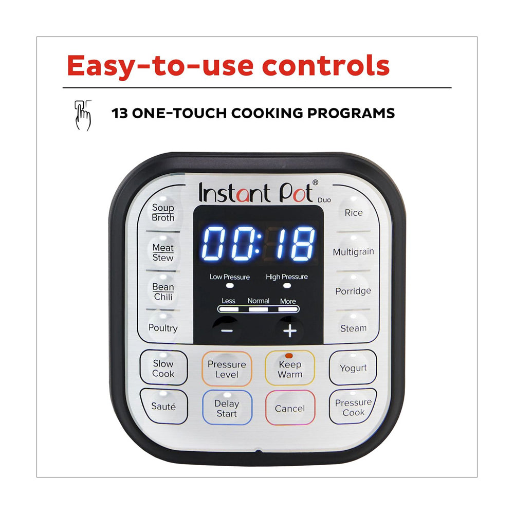 Instant Pot Duo 60 Olla Multifuncional 7-en-1 de 5.7L | 13 Programas | Sistema Inteligente | Interior Antiadherente Extraible